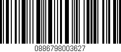 Código de barras (EAN, GTIN, SKU, ISBN): '0886798003627'