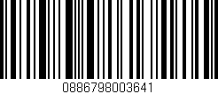 Código de barras (EAN, GTIN, SKU, ISBN): '0886798003641'