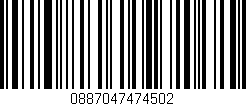 Código de barras (EAN, GTIN, SKU, ISBN): '0887047474502'