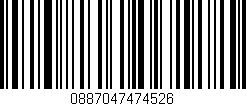 Código de barras (EAN, GTIN, SKU, ISBN): '0887047474526'