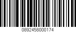 Código de barras (EAN, GTIN, SKU, ISBN): '0892456000174'
