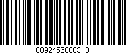 Código de barras (EAN, GTIN, SKU, ISBN): '0892456000310'