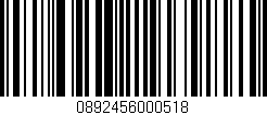Código de barras (EAN, GTIN, SKU, ISBN): '0892456000518'
