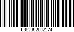 Código de barras (EAN, GTIN, SKU, ISBN): '0892992002274'