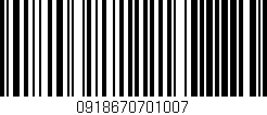 Código de barras (EAN, GTIN, SKU, ISBN): '0918670701007'