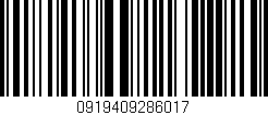 Código de barras (EAN, GTIN, SKU, ISBN): '0919409286017'