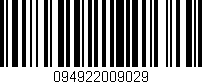 Código de barras (EAN, GTIN, SKU, ISBN): '094922009029'