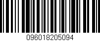 Código de barras (EAN, GTIN, SKU, ISBN): '096018205094'