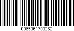 Código de barras (EAN, GTIN, SKU, ISBN): '0965061700262'