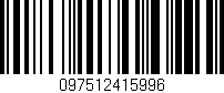 Código de barras (EAN, GTIN, SKU, ISBN): '097512415996'
