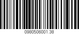 Código de barras (EAN, GTIN, SKU, ISBN): '0980506001.38'
