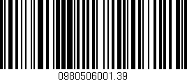 Código de barras (EAN, GTIN, SKU, ISBN): '0980506001.39'