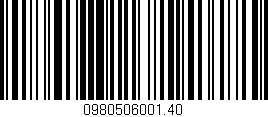 Código de barras (EAN, GTIN, SKU, ISBN): '0980506001.40'