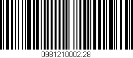 Código de barras (EAN, GTIN, SKU, ISBN): '0981210002.28'