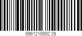 Código de barras (EAN, GTIN, SKU, ISBN): '0981210002.29'