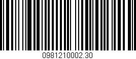 Código de barras (EAN, GTIN, SKU, ISBN): '0981210002.30'