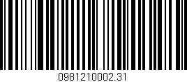 Código de barras (EAN, GTIN, SKU, ISBN): '0981210002.31'