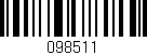 Código de barras (EAN, GTIN, SKU, ISBN): '098511'