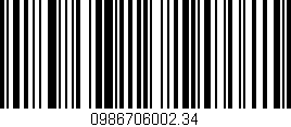 Código de barras (EAN, GTIN, SKU, ISBN): '0986706002.34'