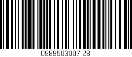 Código de barras (EAN, GTIN, SKU, ISBN): '0989503007.28'