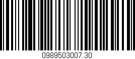Código de barras (EAN, GTIN, SKU, ISBN): '0989503007.30'