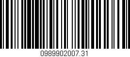 Código de barras (EAN, GTIN, SKU, ISBN): '0989902007.31'