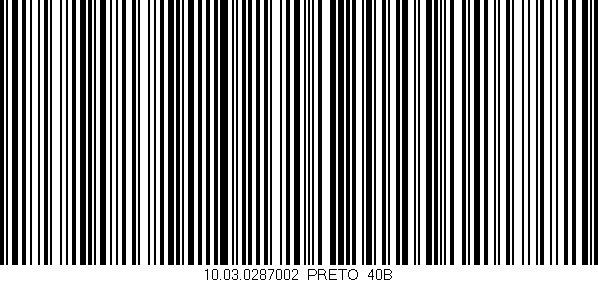 Código de barras (EAN, GTIN, SKU, ISBN): '10.03.0287002/PRETO_40B'
