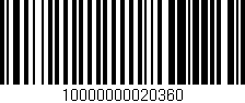 Código de barras (EAN, GTIN, SKU, ISBN): '10000000020360'