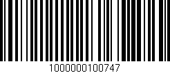 Código de barras (EAN, GTIN, SKU, ISBN): '1000000100747'