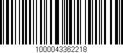 Código de barras (EAN, GTIN, SKU, ISBN): '1000043362218'