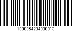 Código de barras (EAN, GTIN, SKU, ISBN): '1000054204000013'