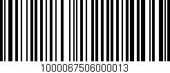 Código de barras (EAN, GTIN, SKU, ISBN): '1000067506000013'
