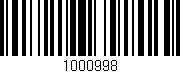 Código de barras (EAN, GTIN, SKU, ISBN): '1000998'