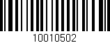 Código de barras (EAN, GTIN, SKU, ISBN): '10010502'