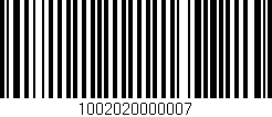 Código de barras (EAN, GTIN, SKU, ISBN): '1002020000007'