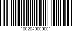 Código de barras (EAN, GTIN, SKU, ISBN): '1002040000001'