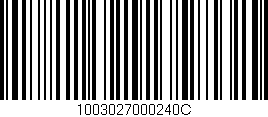 Código de barras (EAN, GTIN, SKU, ISBN): '1003027000240C'