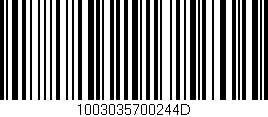 Código de barras (EAN, GTIN, SKU, ISBN): '1003035700244D'