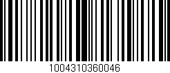 Código de barras (EAN, GTIN, SKU, ISBN): '1004310360046'
