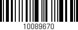 Código de barras (EAN, GTIN, SKU, ISBN): '10089670'