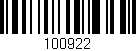 Código de barras (EAN, GTIN, SKU, ISBN): '100922'
