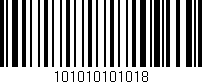 Código de barras (EAN, GTIN, SKU, ISBN): '101010101018'