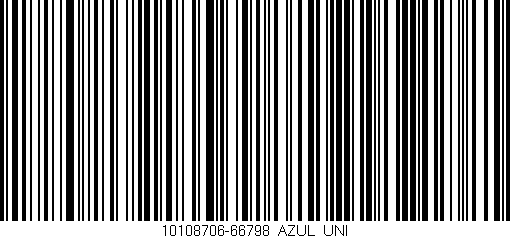 Código de barras (EAN, GTIN, SKU, ISBN): '10108706-66798/AZUL_UNI'
