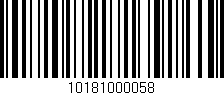 Código de barras (EAN, GTIN, SKU, ISBN): '10181000058'