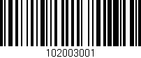Código de barras (EAN, GTIN, SKU, ISBN): '102003001'