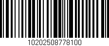 Código de barras (EAN, GTIN, SKU, ISBN): '10202508778100'