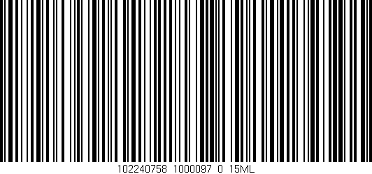 Código de barras (EAN, GTIN, SKU, ISBN): '102240758_1000097_0_15ML'