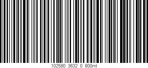 Código de barras (EAN, GTIN, SKU, ISBN): '102580_3632_0_800ml'