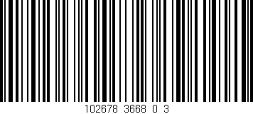 Código de barras (EAN, GTIN, SKU, ISBN): '102678_3668_0_3'