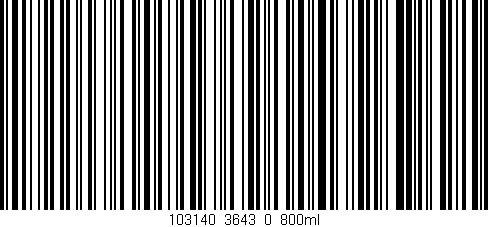 Código de barras (EAN, GTIN, SKU, ISBN): '103140_3643_0_800ml'